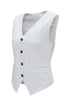 Solid Color Button Up V Neck Suit Vest